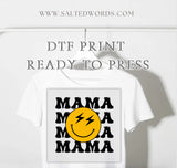 Mama, Dada, Dude lightning bolt smilie face matching shirts DTF print