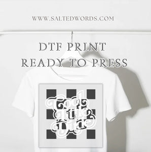 Cool little dude Checkered DTF print