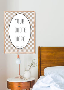 Custom checkered Wood Sign - Personalized Boho Decor for Home, Unique Gift for Any Occasion, Handcrafted Wall Art with Your Custom Message