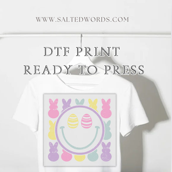 Easter Smilie face peeps DTF print