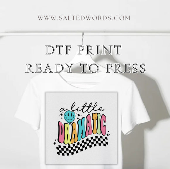 A little dramatic checkered DTF print