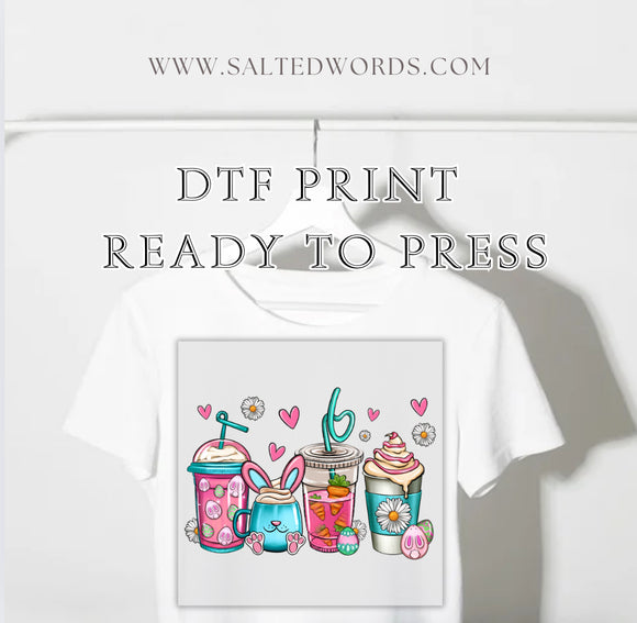 Easter bunny coffee mugs DTF print