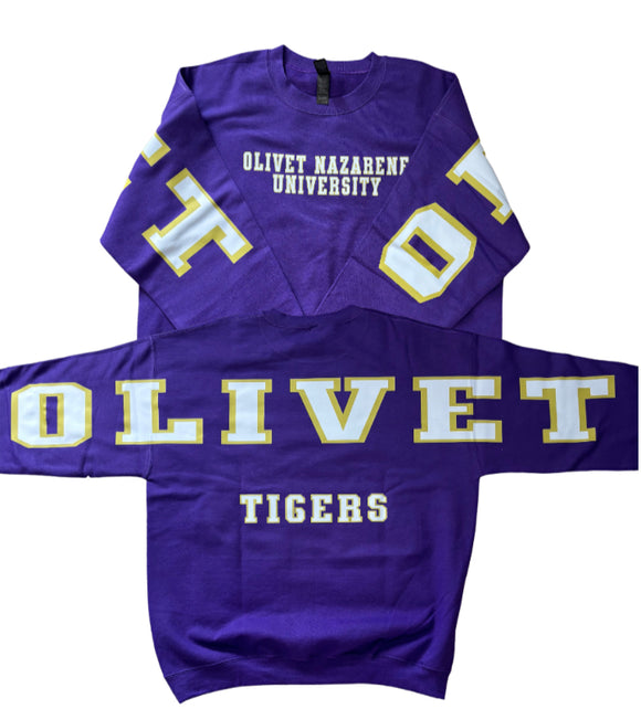 Adult & Youth Olivet Nazarene University Tigers Crewneck 18000 Gildan - Heavy Blend™ Crewneck Sweatshirt