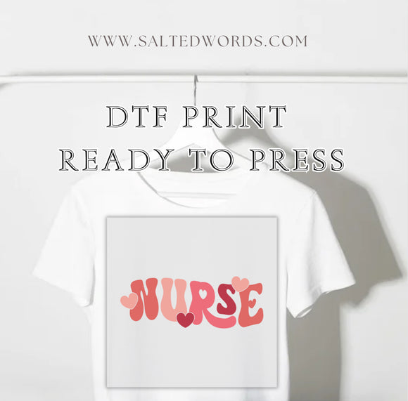 Nurse hearts wavy DTF print