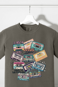 Jesus retro Cassette Tape comfort colors Tshirt - Salted Words, LLC