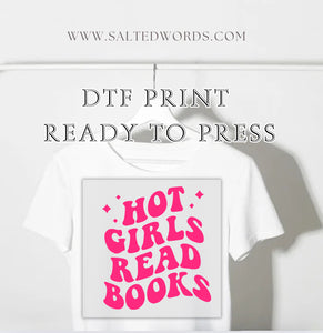 Hot girls read books wavy DTF print