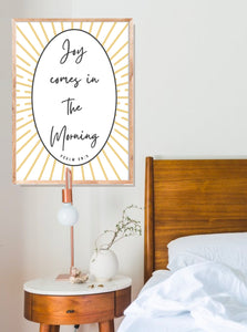 Joy Comes in the Morning: Handmade Wood Sign - Inspirational Home Decor, Modern Wall Art, Perfect Gift for Faith and Hope Boho Chic Psalm 30