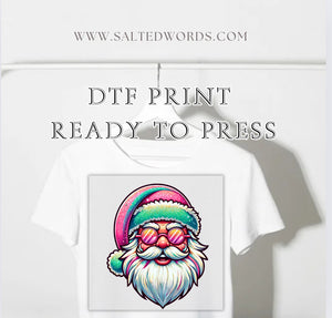 Retro Santa Hat Pastel Santa Cool Santa DTF print