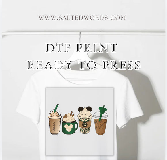 Disney Mugs Starbucks coffee cups DTF print transfer Ready to Press