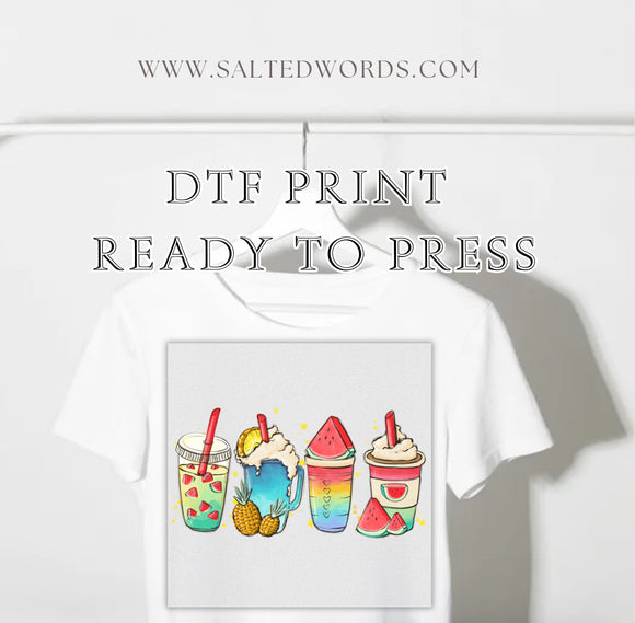 Summer watermelon & pineapple coffee mugs / drinks DTF print