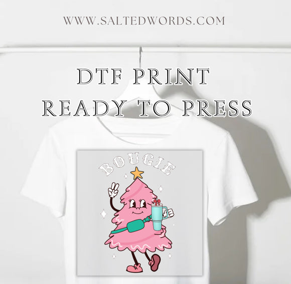 Bougie Christmas tree Christmas DTF print transfer Ready to Press