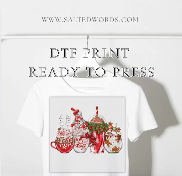 Gingerbread mugs Christmas DTF print transfer Ready to Press