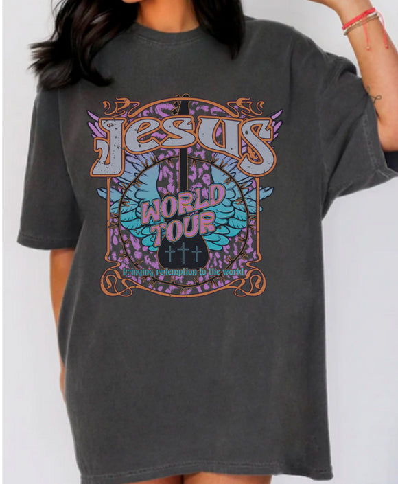 Jesus World Tour Comfort Colors Tshirt or District Crewneck Sweatshirt