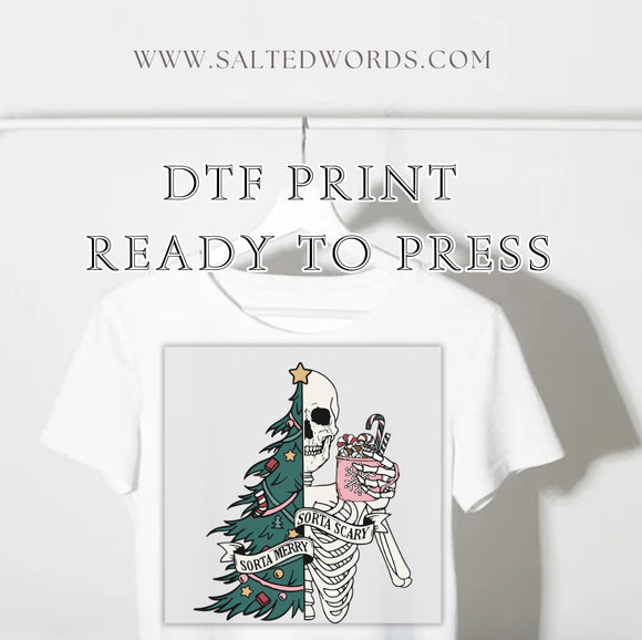 Sorta Merry Sorta Scary Christmas DTF print transfer Ready to Press