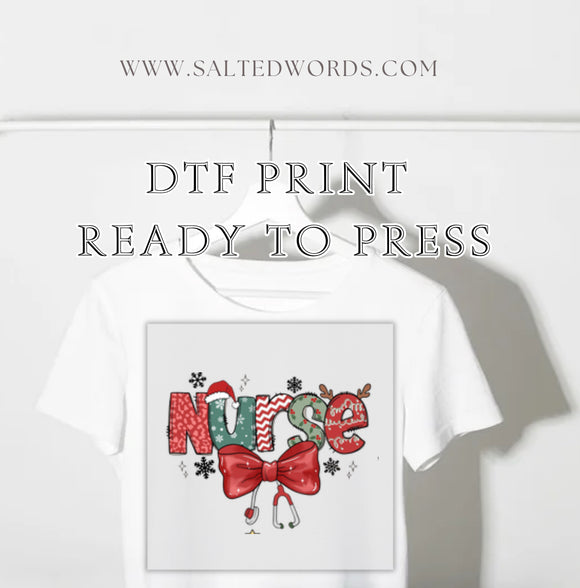 Nurse Christmas  DTF print transfer Ready to Press