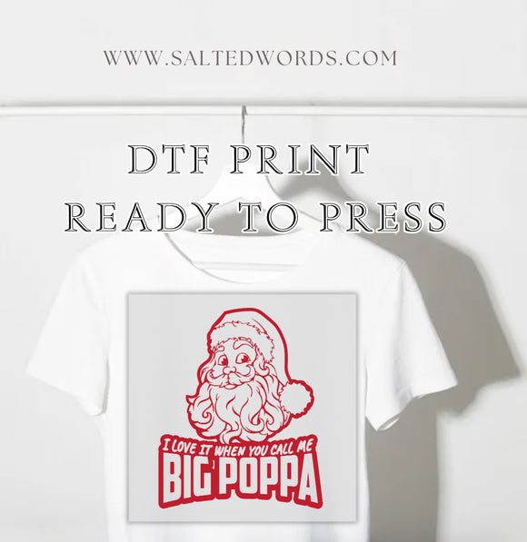 I love it when you call me Big Poppa Christmas Santa DTF print transfer Ready to Press