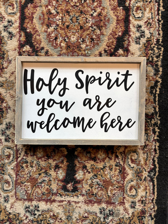 Holy Spirit you are welcome here modern farmhouse sign / Modern Home decor / Christian art