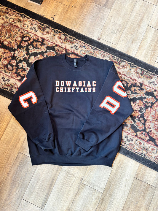 Adult & Youth Dowagiac black and orange Crewneck 18000 Gildan - Heavy Blend™ Crewneck Sweatshirt