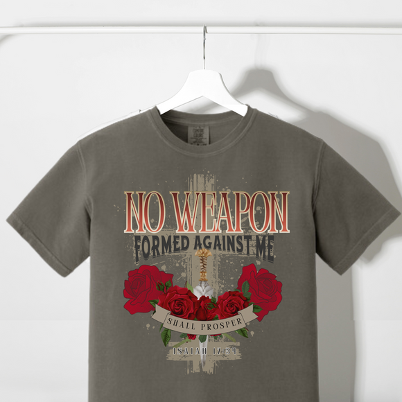 No weapon formed against me shall prosper Comfort Colors Tshirt - Salted Words, LLC