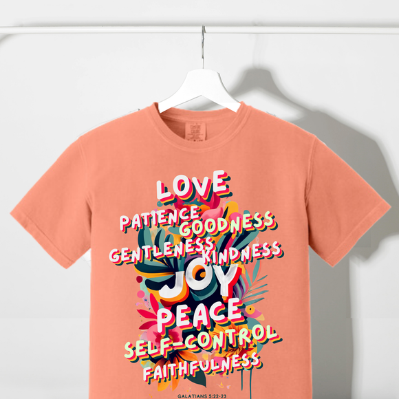 Love, Joy Fruits of the spirit Comfort Colors Tshirt - Salted Words, LLC